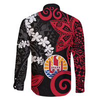 Tahiti Heiva Festival Family Matching Off Shoulder Short Dress and Hawaiian Shirt Floral Pattern With Coat Of Arms