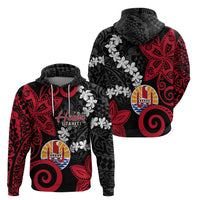 Tahiti Heiva Festival Hoodie Floral Pattern With Coat Of Arms LT05 - Polynesian Pride