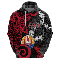 Tahiti Heiva Festival Hoodie Floral Pattern With Coat Of Arms LT05 - Polynesian Pride