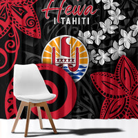 Tahiti Heiva Festival Window Curtain Floral Pattern With Coat Of Arms LT05 - Polynesian Pride