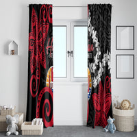 Tahiti Heiva Festival Window Curtain Floral Pattern With Coat Of Arms LT05 - Polynesian Pride