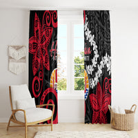 Tahiti Heiva Festival Window Curtain Floral Pattern With Coat Of Arms LT05 - Polynesian Pride