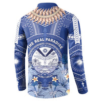 Marshall Islands Jemenei Day Button Sweatshirt Polynesian Tribal Tattoo Seashell Necklace