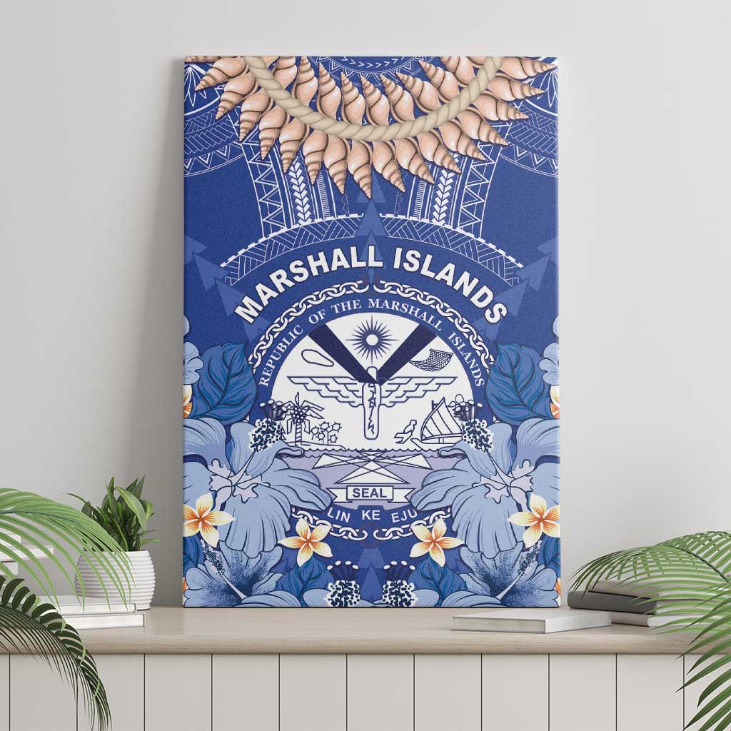 Marshall Islands Jemenei Day Canvas Wall Art Polynesian Tribal Tattoo Seashell Necklace