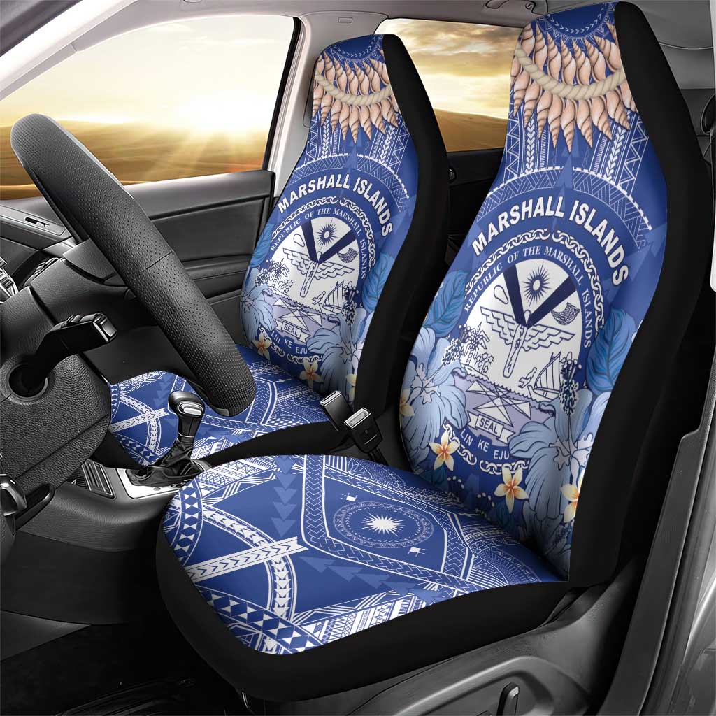 Marshall Islands Jemenei Day Car Seat Cover Polynesian Tribal Tattoo Seashell Necklace