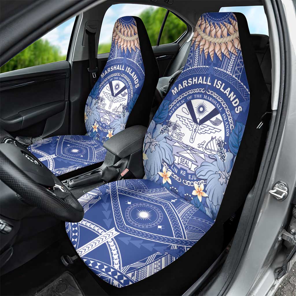 Marshall Islands Jemenei Day Car Seat Cover Polynesian Tribal Tattoo Seashell Necklace