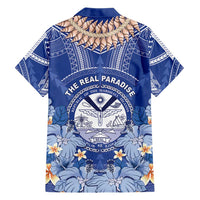Marshall Islands Jemenei Day Family Matching Short Sleeve Bodycon Dress and Hawaiian Shirt Polynesian Tribal Tattoo Seashell Necklace