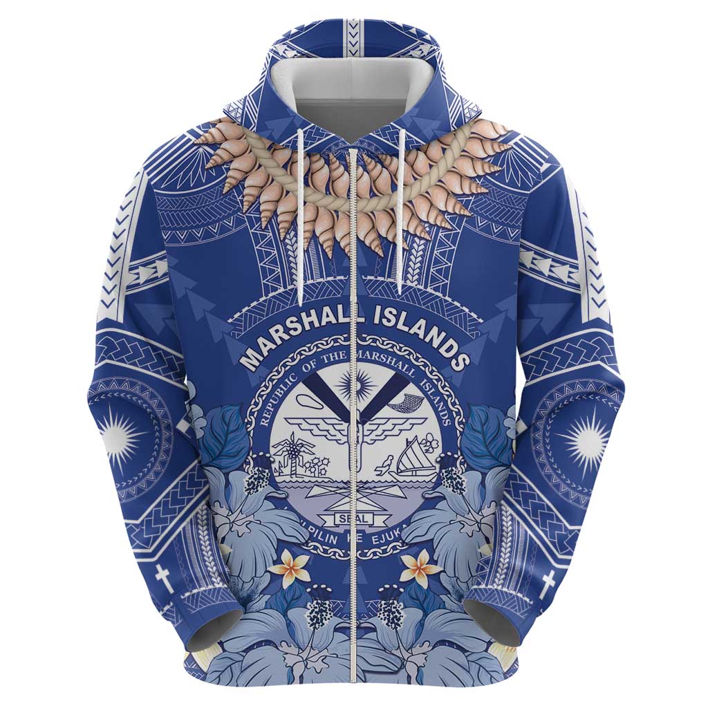 Marshall Islands Jemenei Day Hoodie Polynesian Tribal Tattoo Seashell Necklace