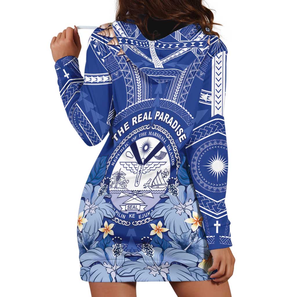 Marshall Islands Jemenei Day Hoodie Dress Polynesian Tribal Tattoo Seashell Necklace