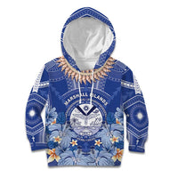 Marshall Islands Jemenei Day Kid Hoodie Polynesian Tribal Tattoo Seashell Necklace