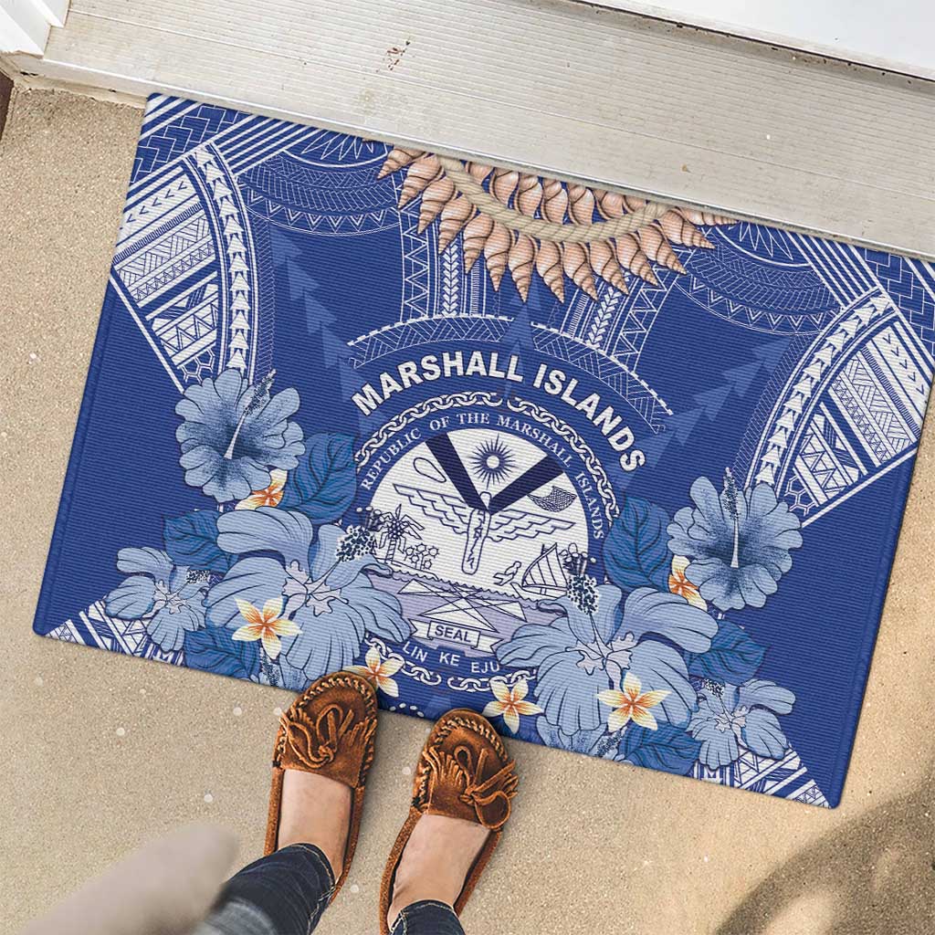 Marshall Islands Jemenei Day Rubber Doormat Polynesian Tribal Tattoo Seashell Necklace