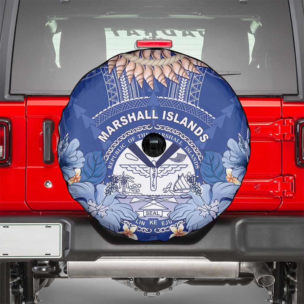 Marshall Islands Jemenei Day Spare Tire Cover Polynesian Tribal Tattoo Seashell Necklace