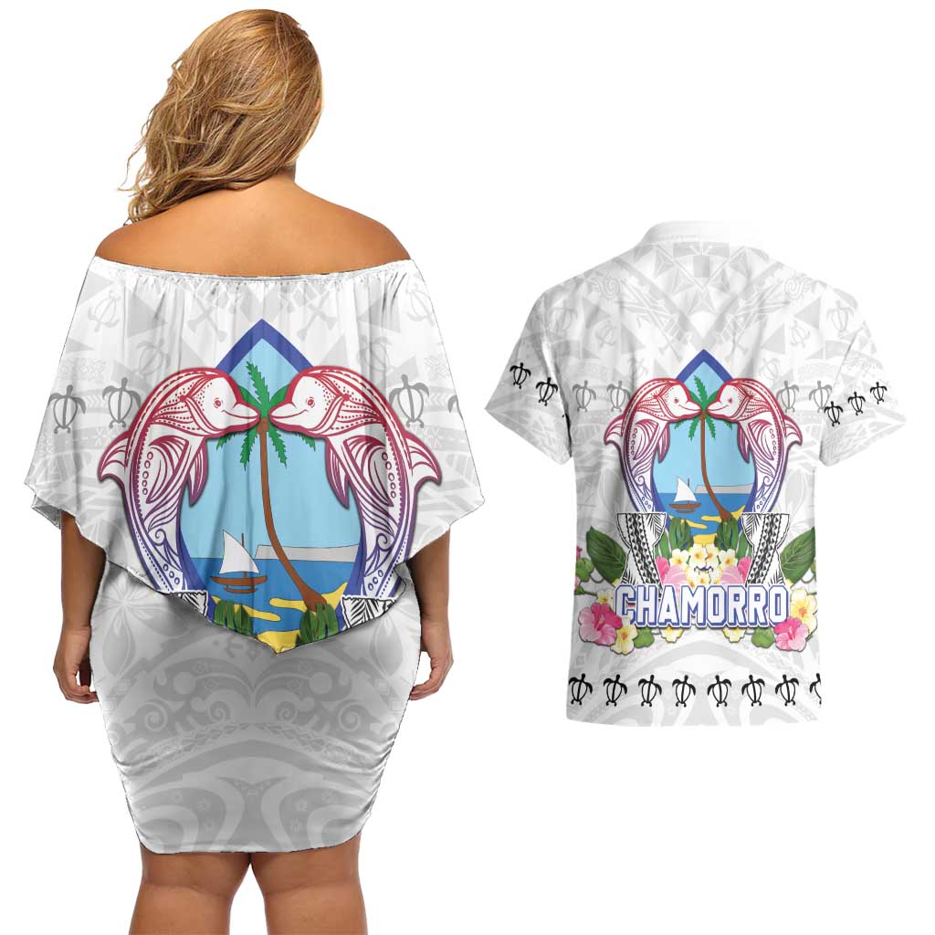 Guam Chamorro Liberation Day Couples Matching Off Shoulder Short Dress and Hawaiian Shirt 81st Anniversary LT05