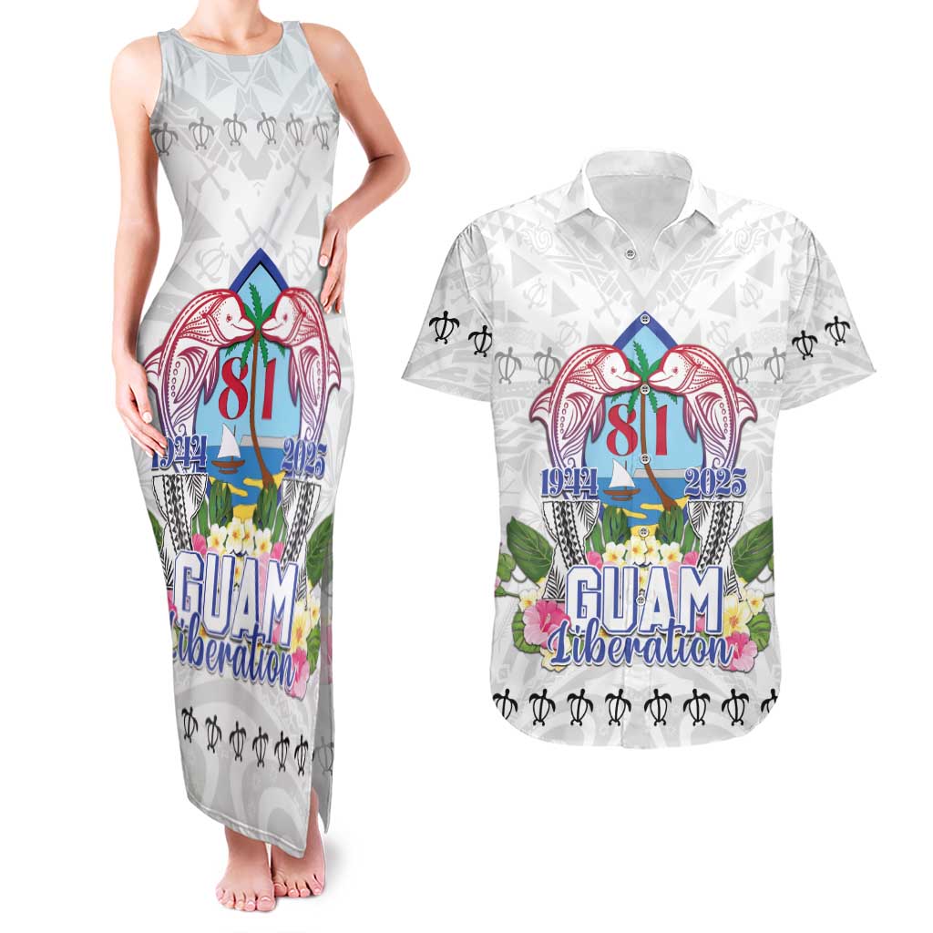 Guam Chamorro Liberation Day Couples Matching Tank Maxi Dress and Hawaiian Shirt 81st Anniversary LT05