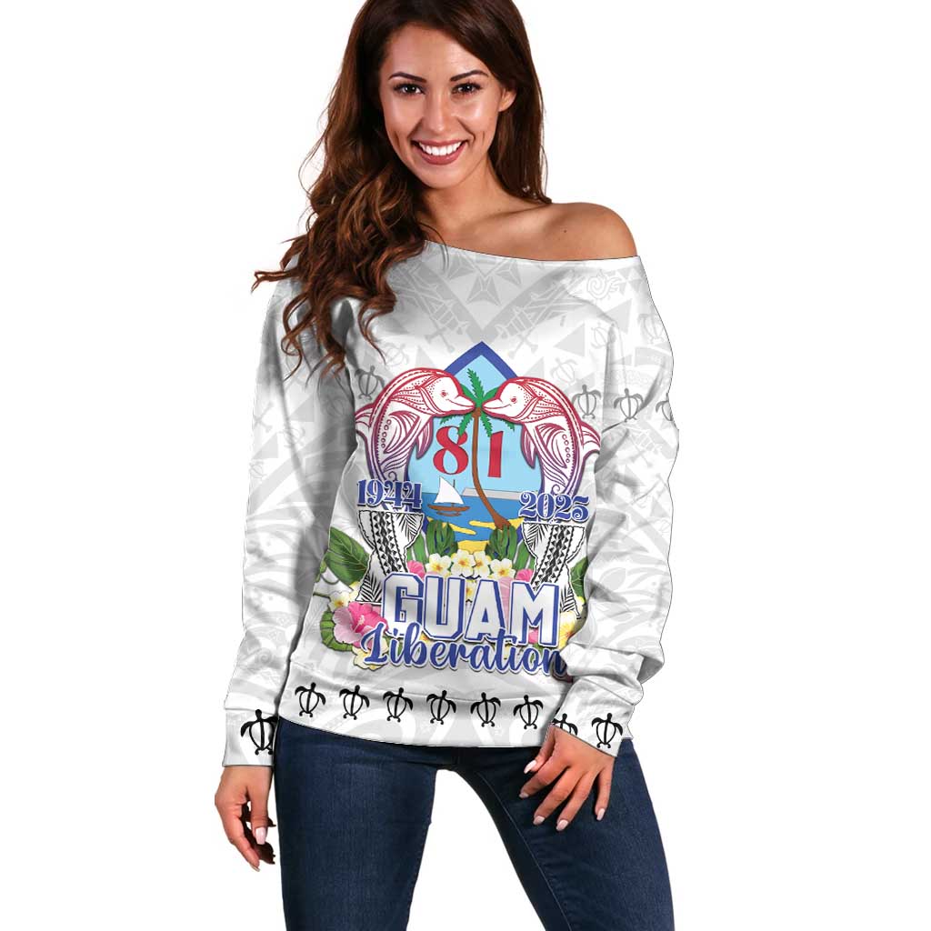 Guam Chamorro Liberation Day Off Shoulder Sweater 81st Anniversary LT05