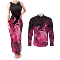 Personalised Cancer Fighter Couples Matching Tank Maxi Dress and Long Sleeve Button Shirt I Beat Cancer