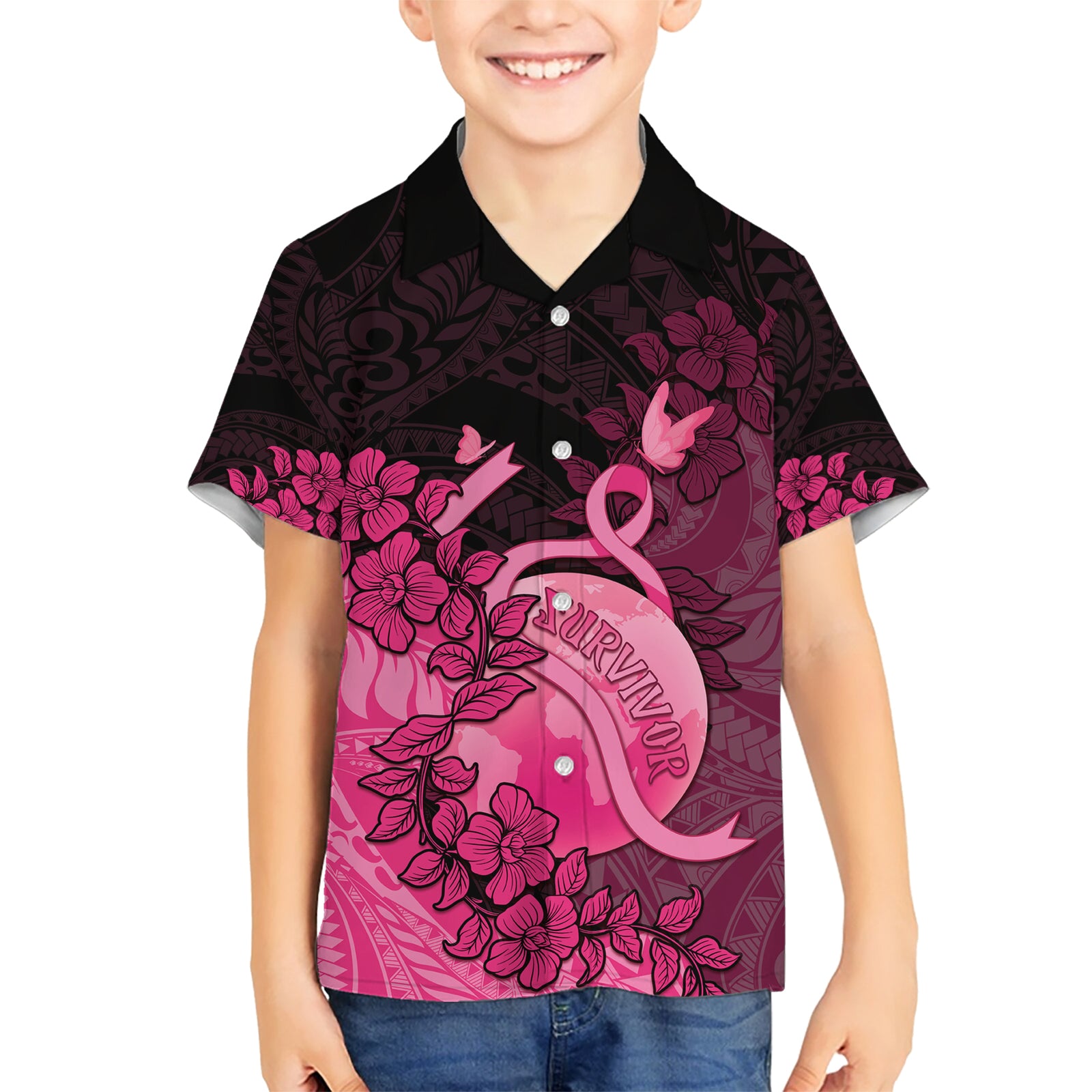 Personalised Cancer Fighter Kid Hawaiian Shirt I Beat Cancer