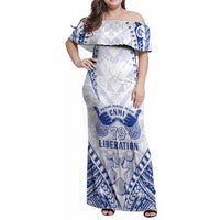 Northern Mariana Islands Liberation Day Family Matching Off Shoulder Maxi Dress and Hawaiian Shirt 79th Anniversary
