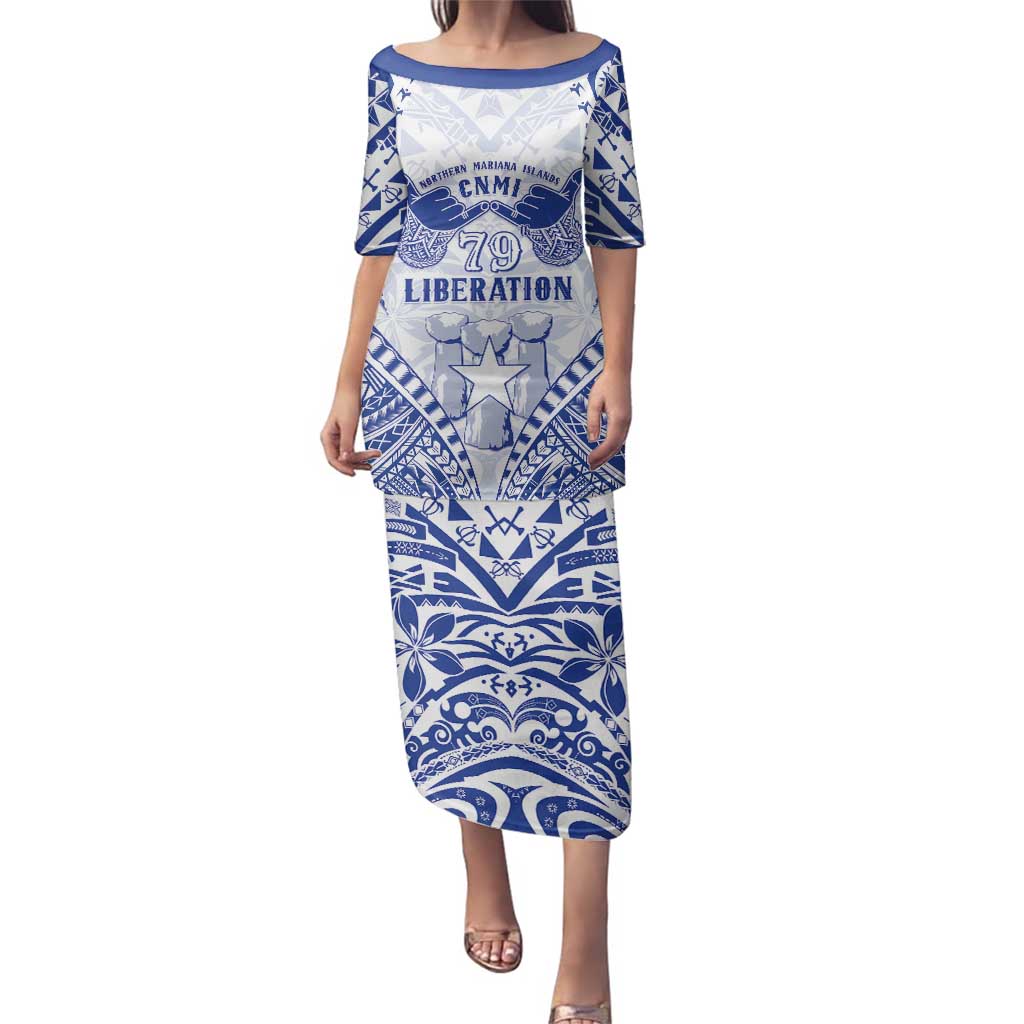 Northern Mariana Islands Liberation Day Family Matching Puletasi and Hawaiian Shirt 79th Anniversary