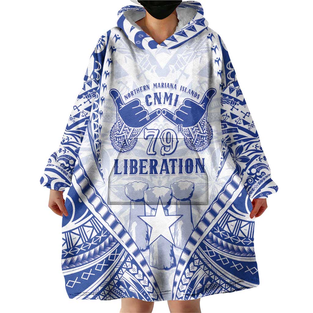 Northern Mariana Islands Liberation Day Wearable Blanket Hoodie 79th Anniversary