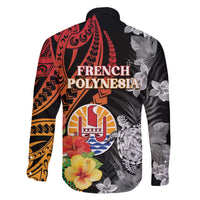 French Polynesia Bastille Day Family Matching Off The Shoulder Long Sleeve Dress and Hawaiian Shirt Tropical Turtle Hibiscus Polynesian Pattern