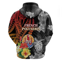 French Polynesia Bastille Day Hoodie Tropical Turtle Hibiscus Polynesian Pattern