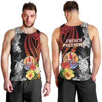 French Polynesia Bastille Day Men Tank Top Tropical Turtle Hibiscus Polynesian Pattern
