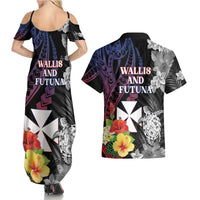 Wallis and Futuna Bastille Day Couples Matching Summer Maxi Dress and Hawaiian Shirt Tropical Turtle Hibiscus Polynesian Pattern