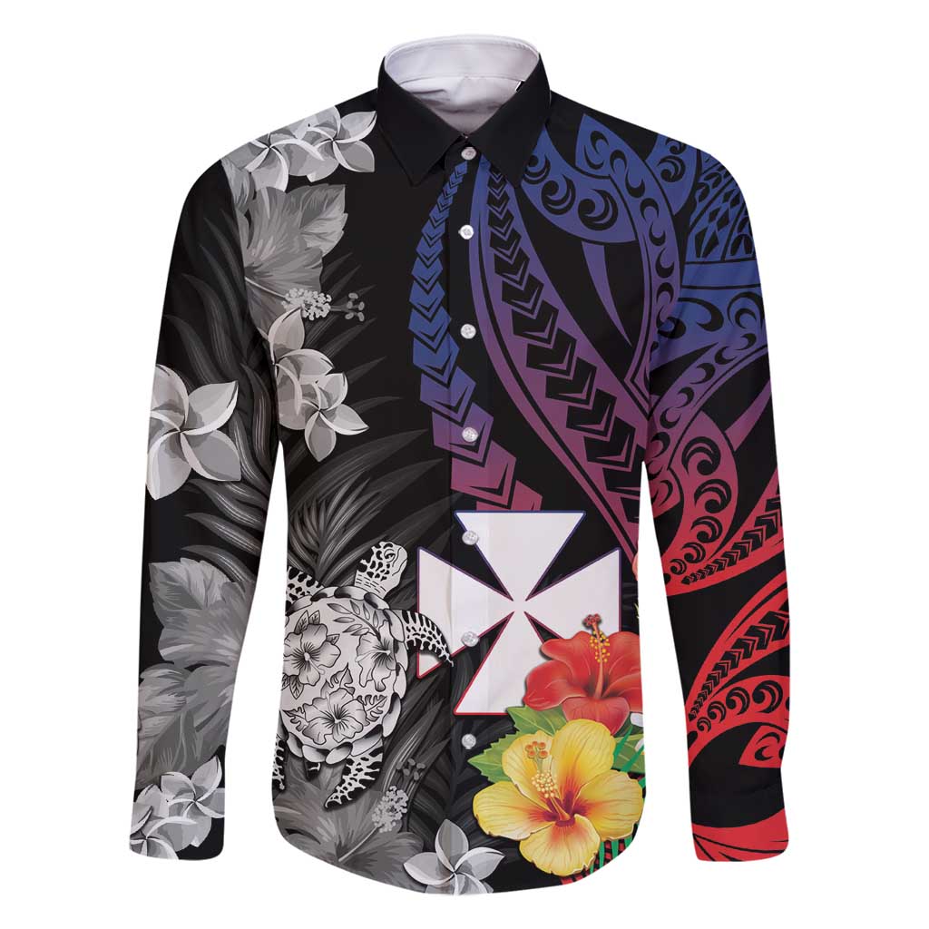 Wallis and Futuna Bastille Day Family Matching Summer Maxi Dress and Hawaiian Shirt Tropical Turtle Hibiscus Polynesian Pattern