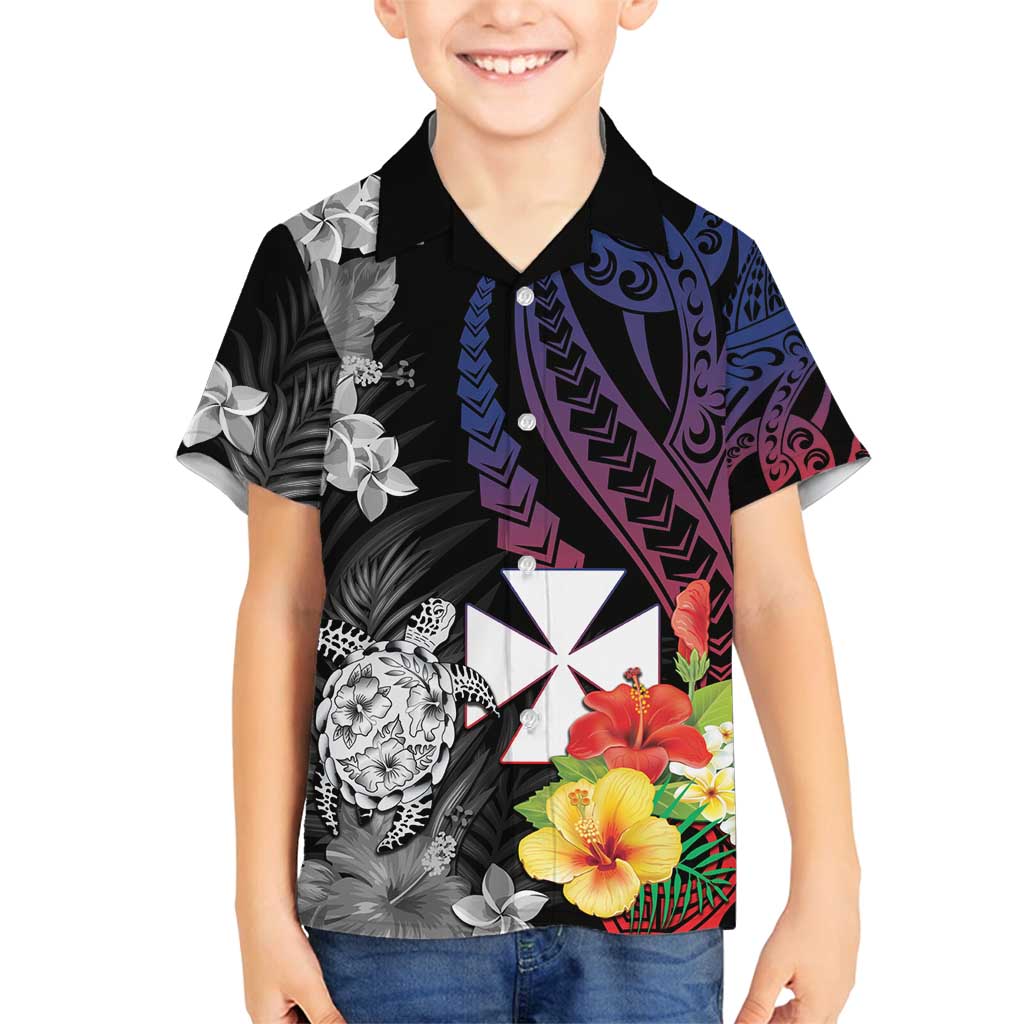 Wallis and Futuna Bastille Day Family Matching Summer Maxi Dress and Hawaiian Shirt Tropical Turtle Hibiscus Polynesian Pattern