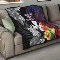 Wallis and Futuna Bastille Day Quilt Tropical Turtle Hibiscus Polynesian Pattern