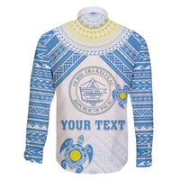 Personalised Palau Constitution Day Family Matching Long Sleeve Bodycon Dress and Hawaiian Shirt Polynesian Turtle