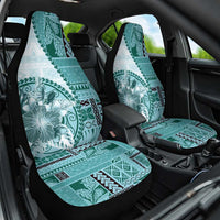 Samoa Siapo Elegant Car Seat Cover Hibiscus Teal Motifs - Polynesian Pride