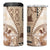 Samoa Siapo Elegant 4 in 1 Can Cooler Tumbler Hibiscus Beige Motifs - Polynesian Pride