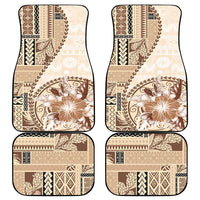 Samoa Siapo Elegant Car Mats Hibiscus Beige Motifs - Polynesian Pride