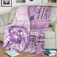 Samoa Siapo Elegant Blanket Hibiscus Violet Motifs - Polynesian Pride