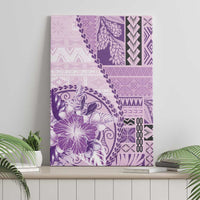 Samoa Siapo Elegant Canvas Wall Art Hibiscus Violet Motifs - Polynesian Pride