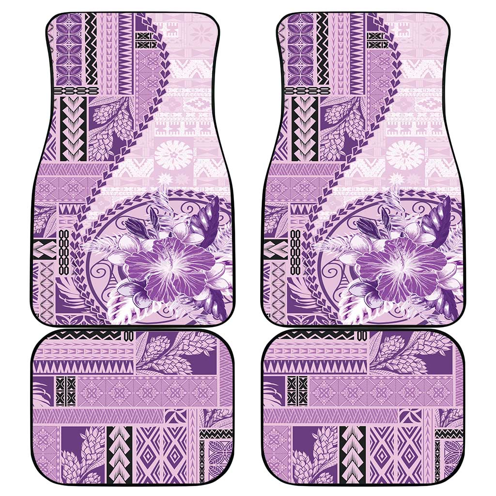 Samoa Siapo Elegant Car Mats Hibiscus Violet Motifs - Polynesian Pride