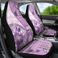 Samoa Siapo Elegant Car Seat Cover Hibiscus Violet Motifs - Polynesian Pride