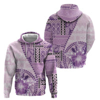 Samoa Siapo Elegant Hoodie Hibiscus Violet Motifs - Polynesian Pride
