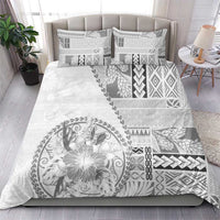 Samoa Siapo Elegant Bedding Set Hibiscus White Motifs - Polynesian Pride