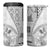 Samoa Siapo Elegant 4 in 1 Can Cooler Tumbler Hibiscus White Motifs - Polynesian Pride