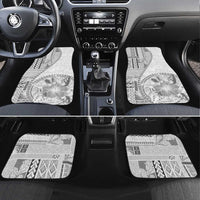 Samoa Siapo Elegant Car Mats Hibiscus White Motifs - Polynesian Pride