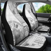 Samoa Siapo Elegant Car Seat Cover Hibiscus White Motifs - Polynesian Pride