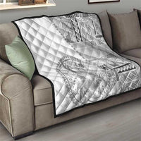 Samoa Siapo Elegant Quilt Hibiscus White Motifs - Polynesian Pride