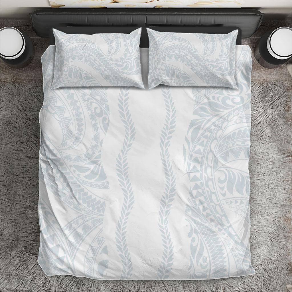 Samoa Lotu Tamaiti Bedding Set Teuila With Tribal Motifs LT05 White - Polynesian Pride
