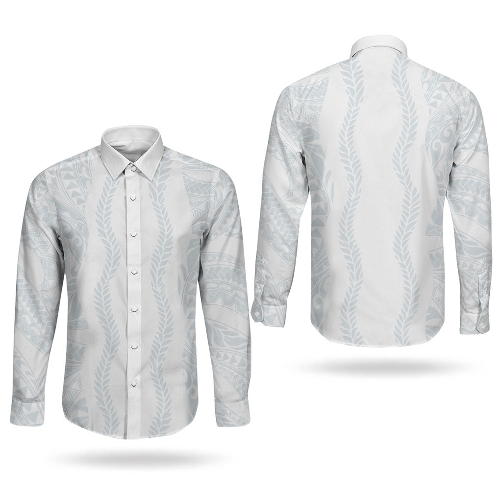 Samoa Lotu Tamaiti Couples Matching Mermaid Dress and Long Sleeve Button Shirt Teuila With Tribal Motifs LT05 - Polynesian Pride