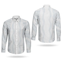 Samoa Lotu Tamaiti Couples Matching Short Sleeve Bodycon Dress and Long Sleeve Button Shirt Teuila With Tribal Motifs LT05 - Polynesian Pride
