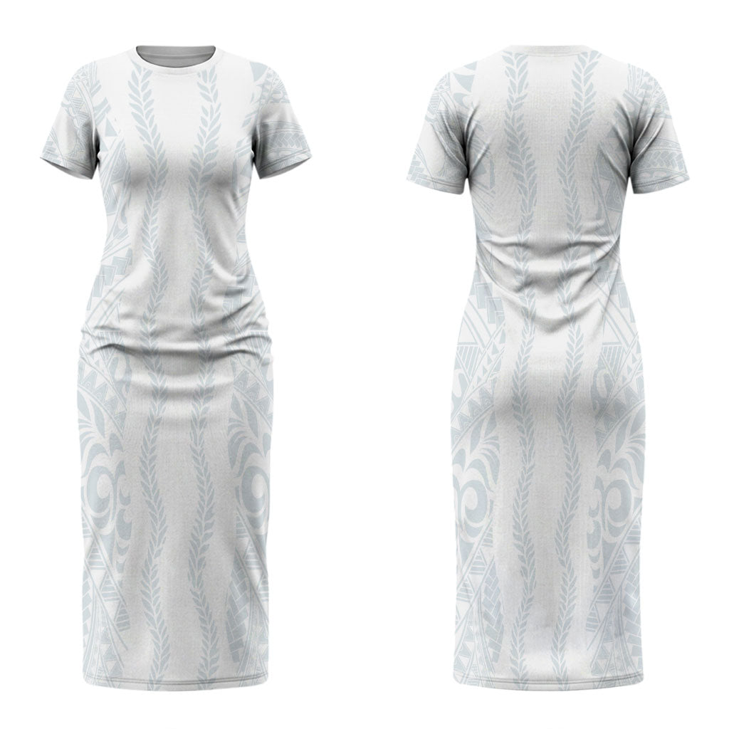 Samoa Lotu Tamaiti Couples Matching Short Sleeve Bodycon Dress and Long Sleeve Button Shirt Teuila With Tribal Motifs LT05 - Polynesian Pride