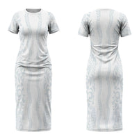 Samoa Lotu Tamaiti Couples Matching Short Sleeve Bodycon Dress and Long Sleeve Button Shirt Teuila With Tribal Motifs LT05 - Polynesian Pride